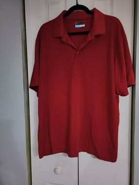 PGA Tour Men's Red Short-Sleeve Polo